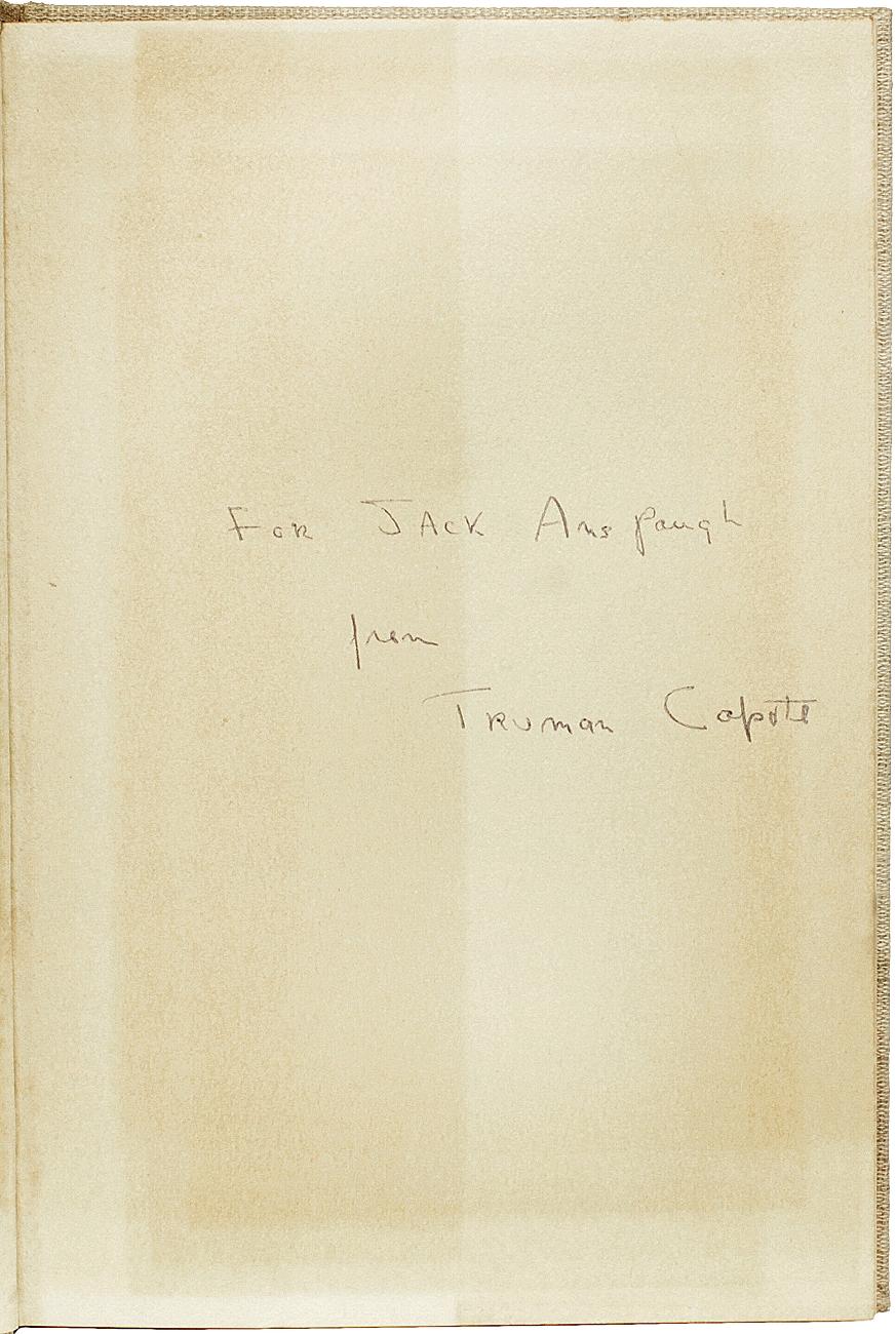 Tissu CAPOTE, Truman. The Grass Harp. - 1951 - Première édition - COPY DE PRESENTATION. en vente
