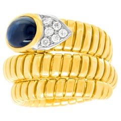 Cappelletti Sapphire and Diamond Snake Ring