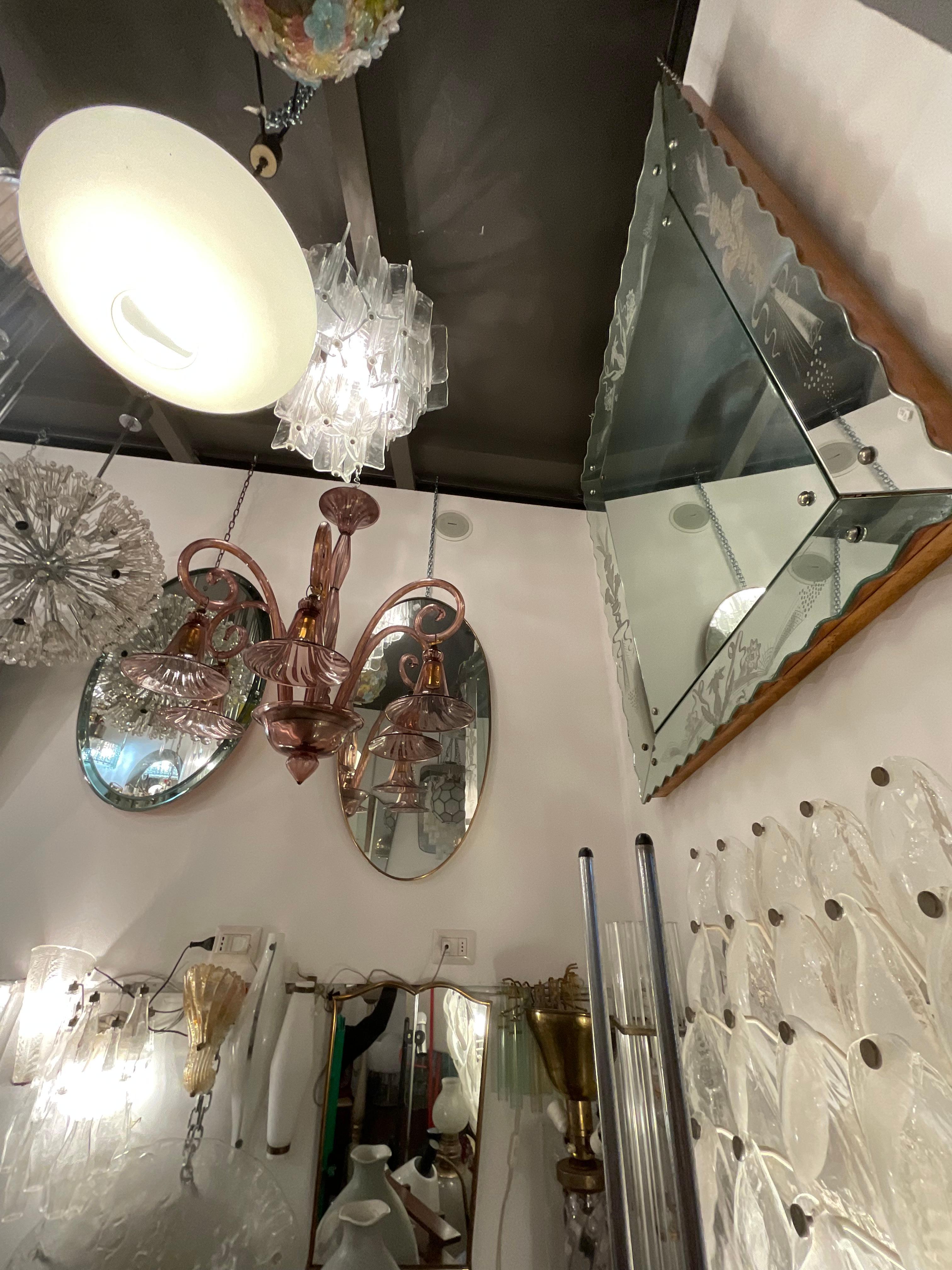 CAPPELLIN - Lámpara de cristal soplado de 6 luces - Murano 1930 en venta 3