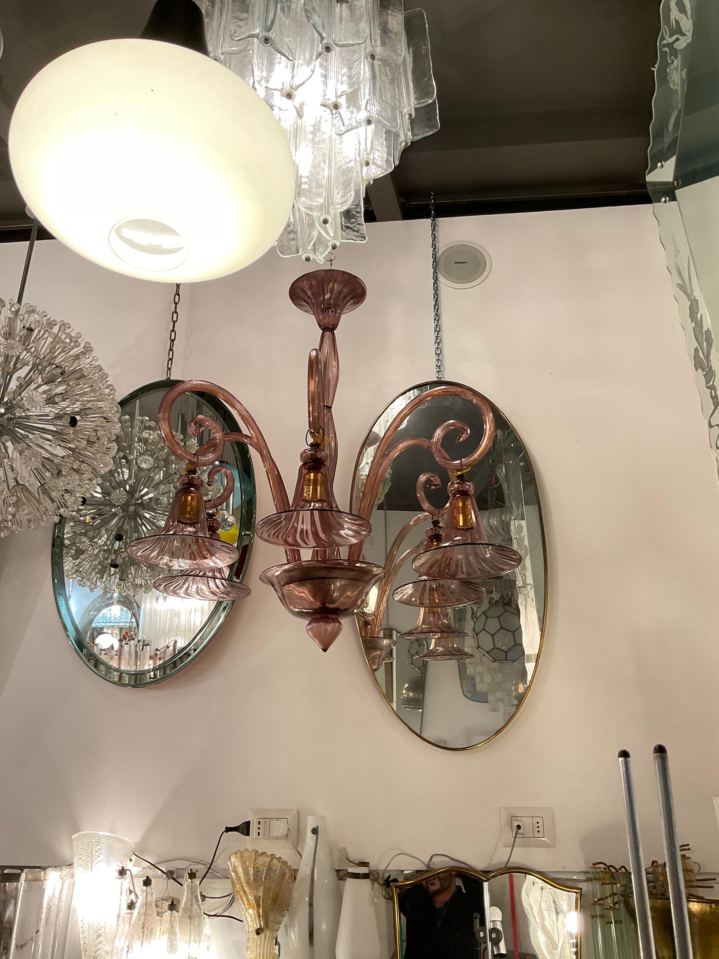 CAPPELLIN - Lámpara de cristal soplado de 6 luces - Murano 1930 en venta 4