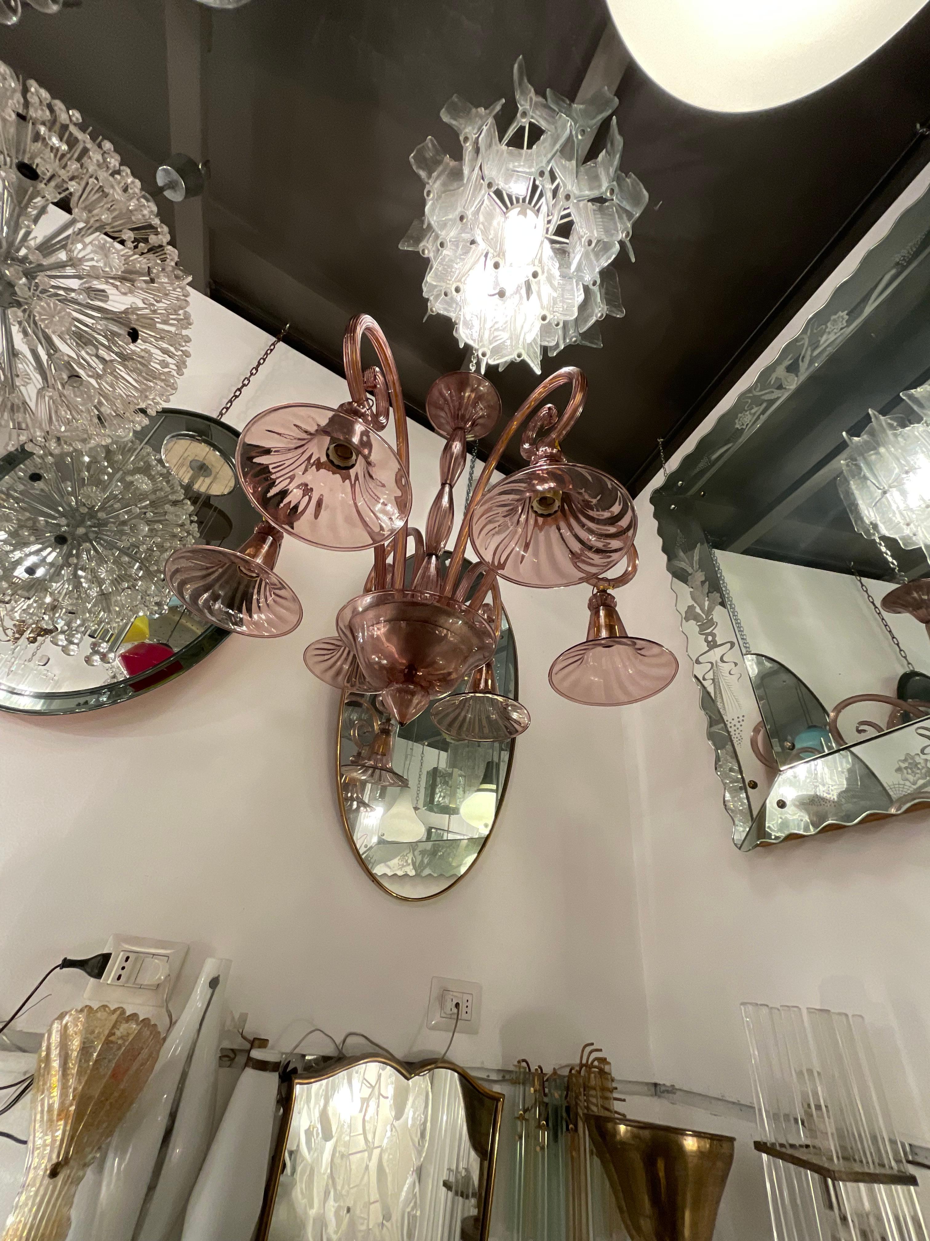 CAPPELLIN - Lámpara de cristal soplado de 6 luces - Murano 1930 en venta 5