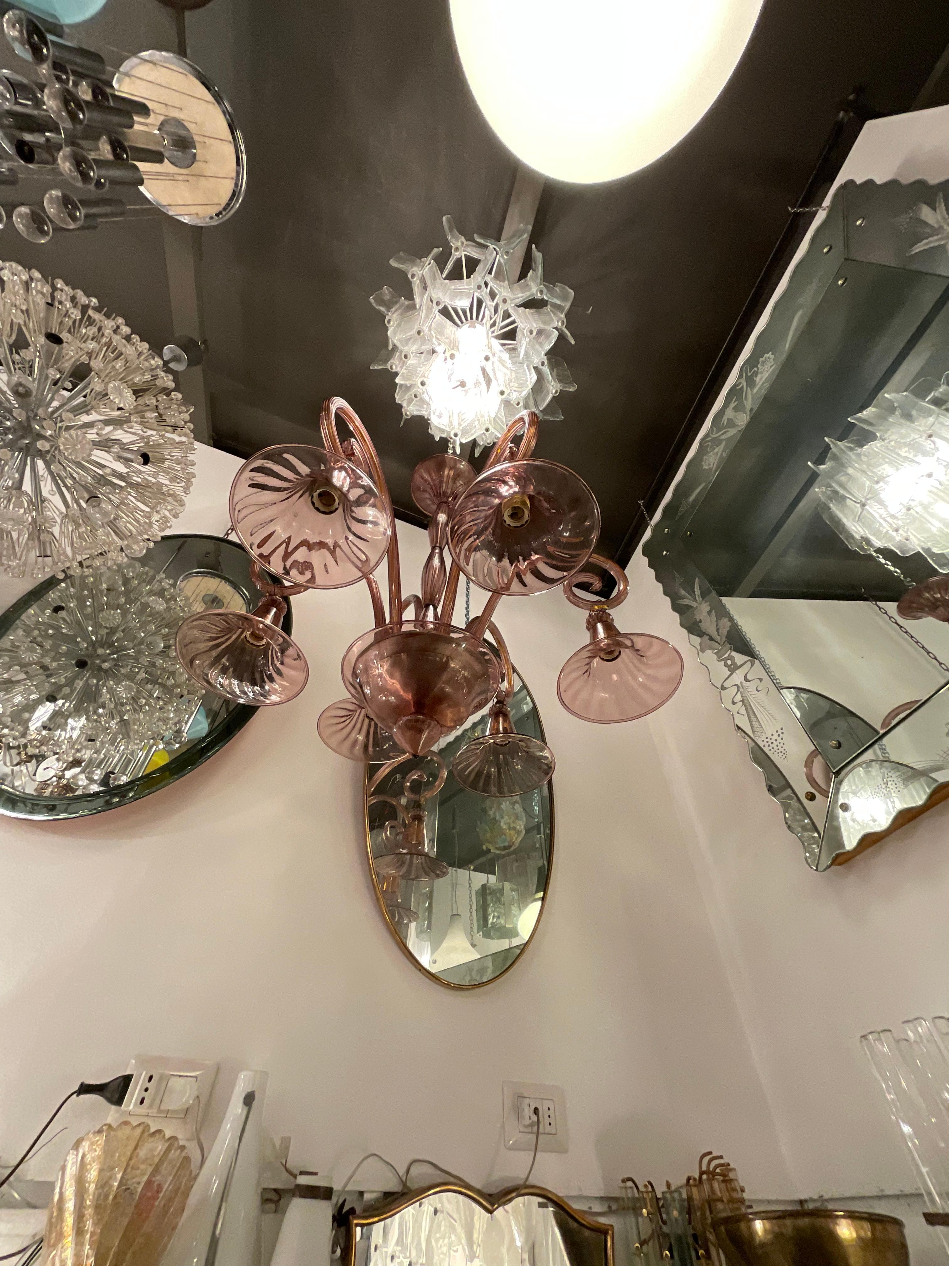 CAPPELLIN - Lámpara de cristal soplado de 6 luces - Murano 1930 Art Decó en venta