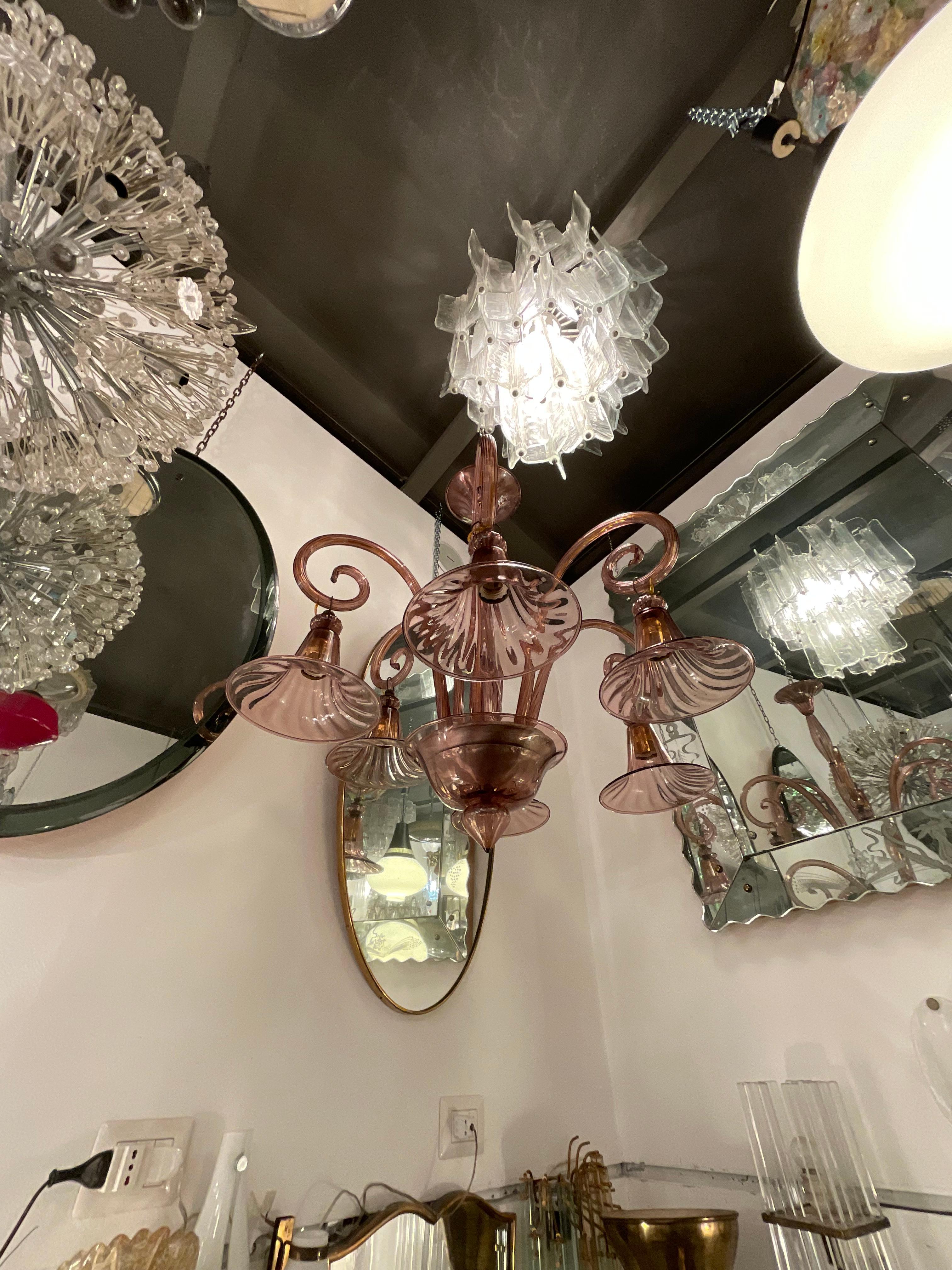 CAPPELLIN - Lámpara de cristal soplado de 6 luces - Murano 1930 en Bueno estado para la venta en Milano, IT