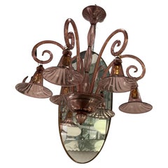 CAPPELLIN - 6-light blown glass chandelier - Murano 1930s