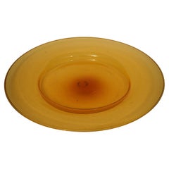 Assiette ronde en verre de Murano de couleur orange, 1920