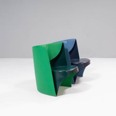 Cappellini by Ron Arad Nino Rota Blaue und grüne Stühle, 2er-Set