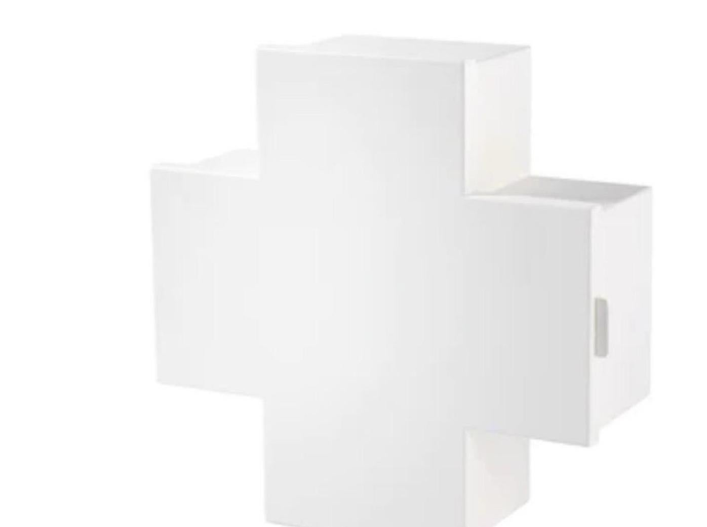 20th Century Cappellini Cross Medicine Cabinet in Gloss White, Thomas Eriksson, Italy, 1990s For Sale