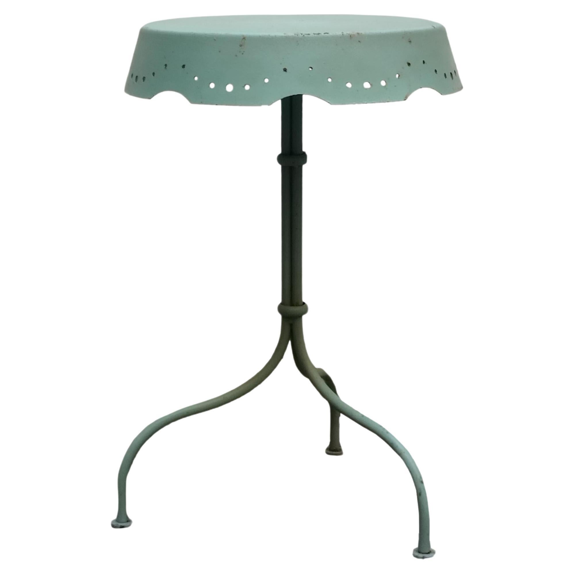 Cappellini Green Metal "Mondo" Bistro Side Table, Italy 1980s For Sale