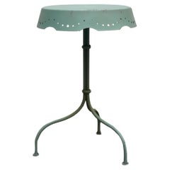 Cappellini Green Metal "Mondo" Bistro Side Table, Italy 1980s