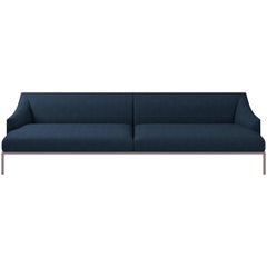 Cappellini High Time Dreisitzer-Sofa in Blau mit Hero-Stoff von Christophe Pillet