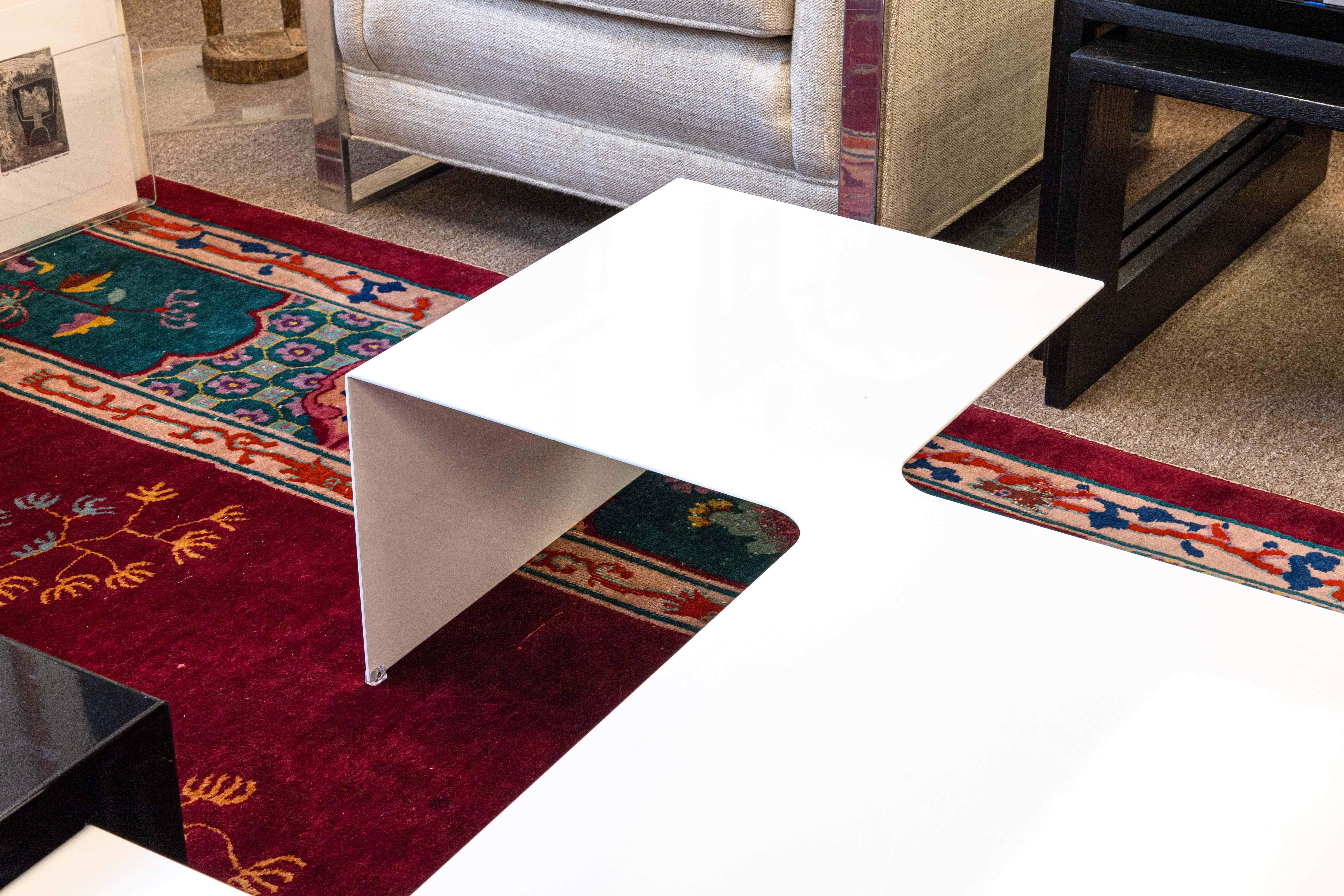 Inconnu Cappellini Island 3 Pieces Modulaire Noir et Blanc Contemporary Coffee Table en vente