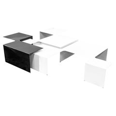 Cappellini Island 3 Piece Modular Black and White Contemporary Couchtisch