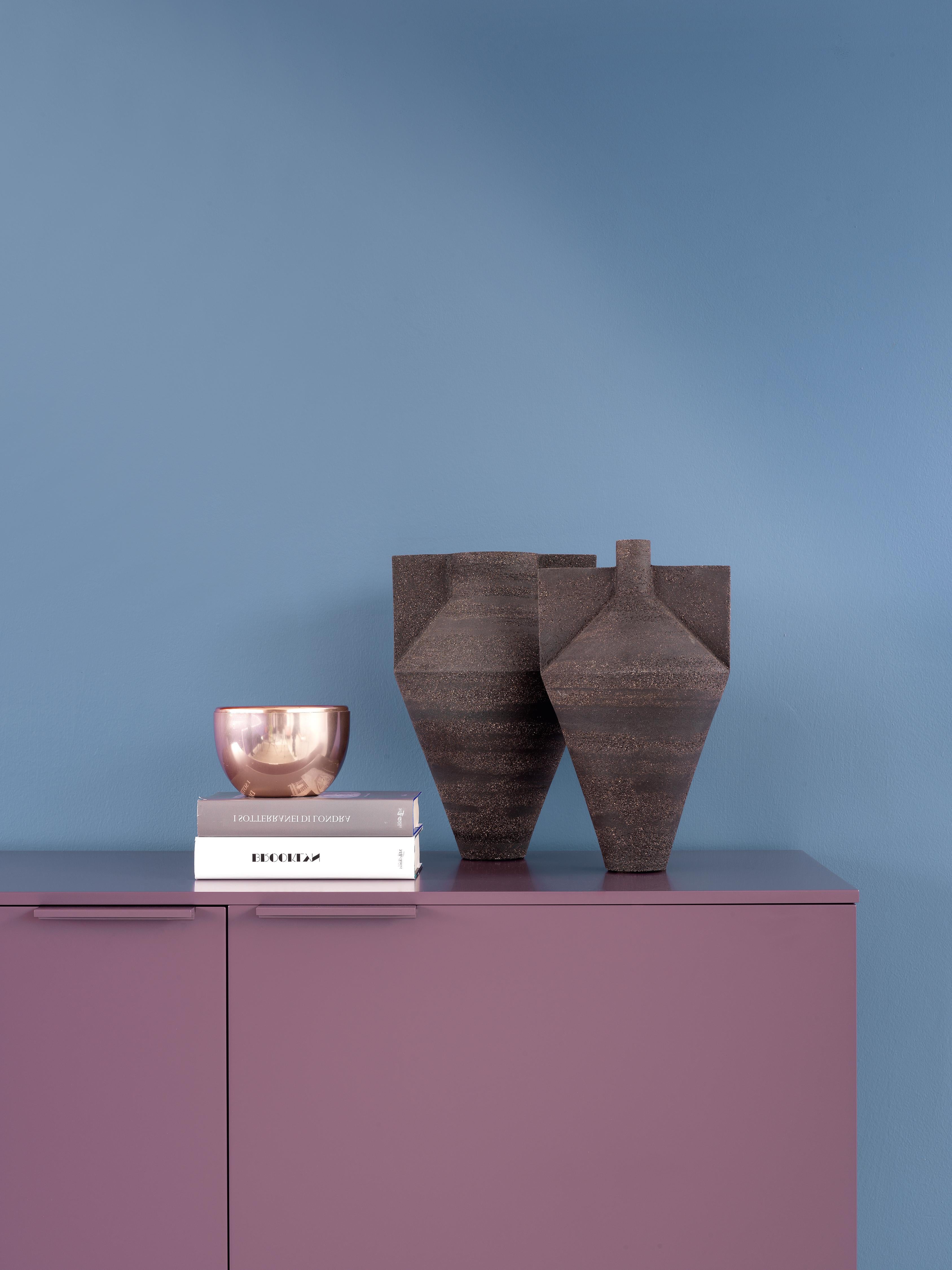 Große Jana-Vase in Schwarzgrau von Antonio Forteleoni für Cappellini (Moderne) im Angebot