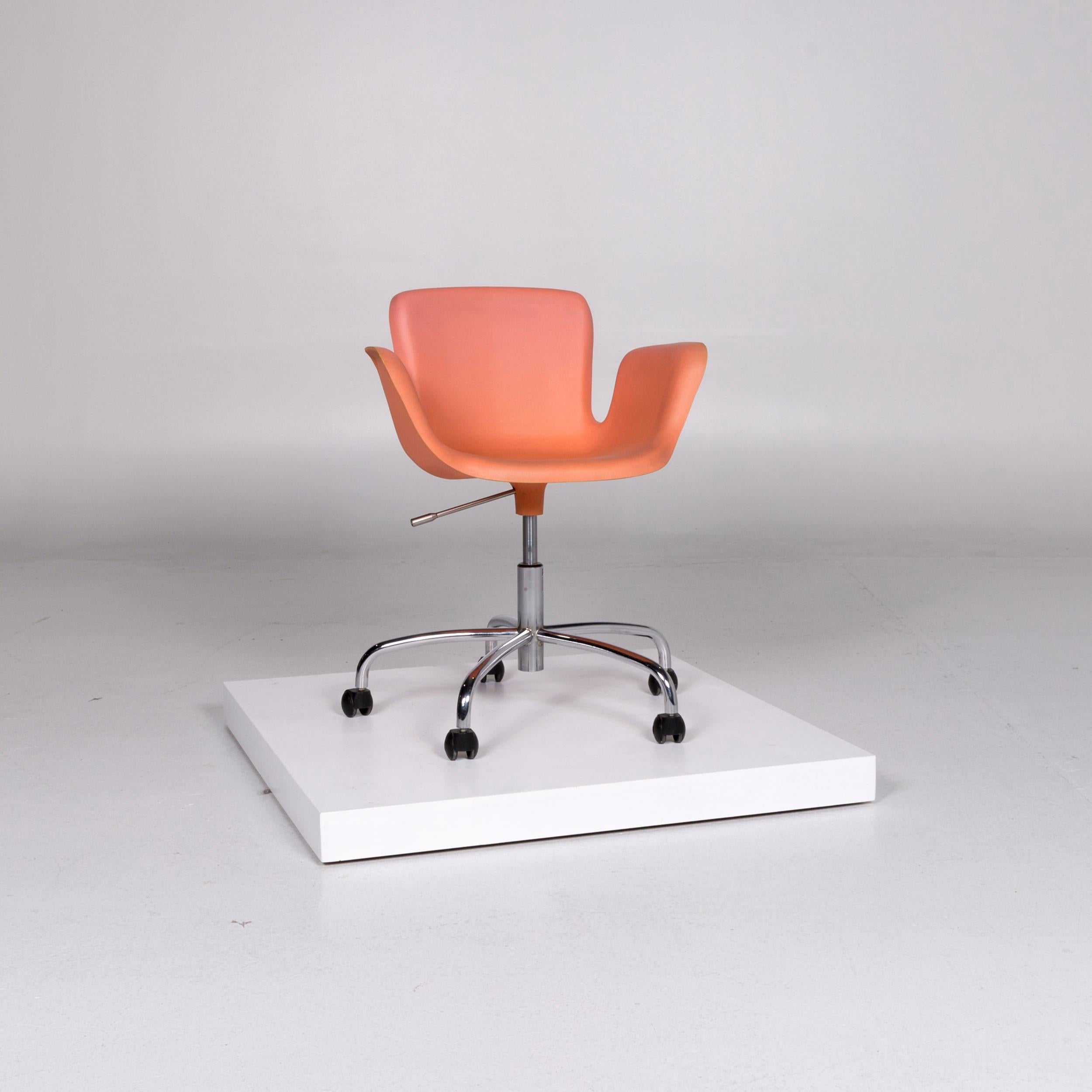 We bring to you a Cappellini plastic armchair orange apricot chair polypropylene.
    
 
 Product measurements in centimeters:
 
 Depth 60
Width 66
Height 74
Seat-height 45
Rest-height 64
Seat-depth 44
Seat-width 46
Back-height 33.