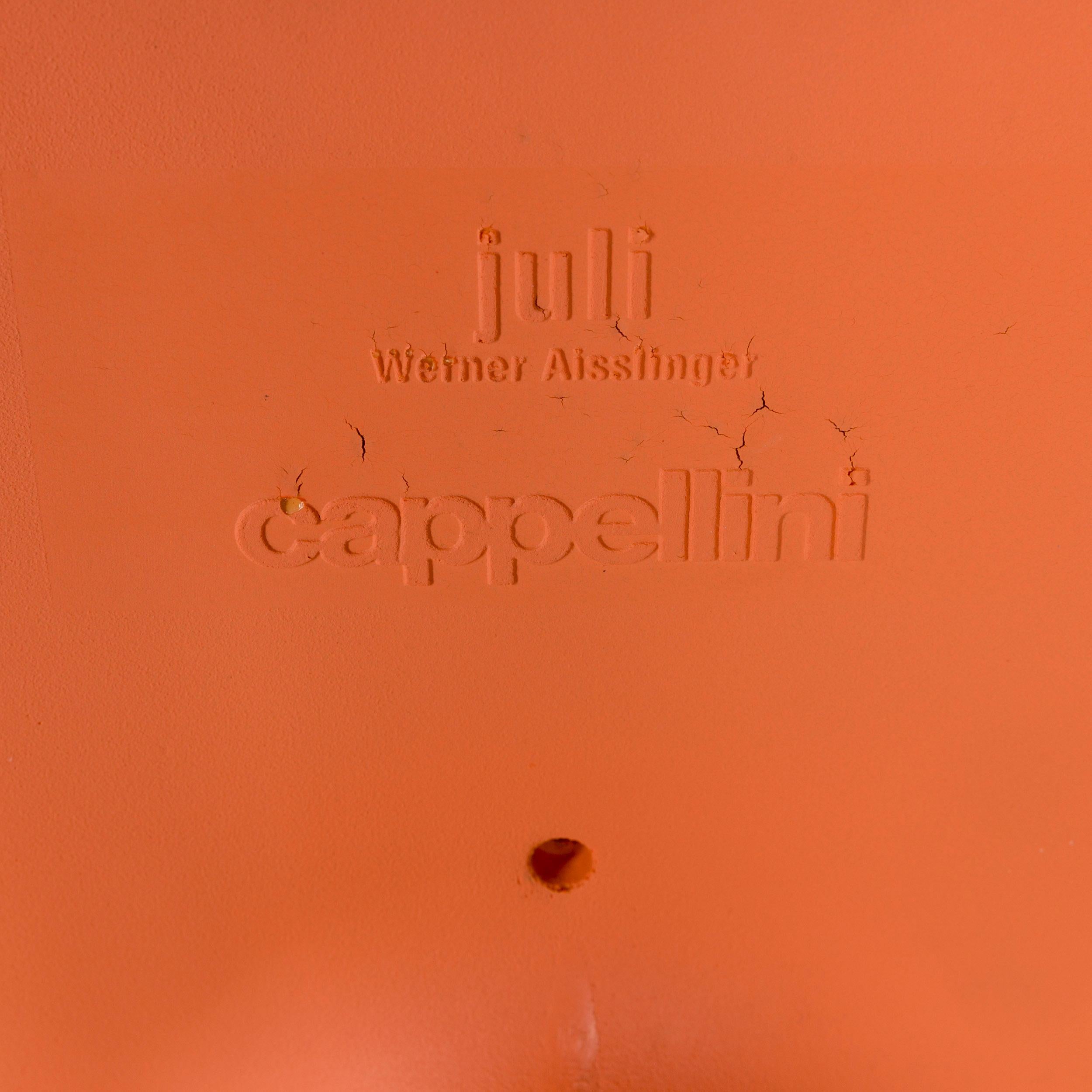 Contemporary Cappellini Plastic Armchair Orange Apricot Chair Polypropylene