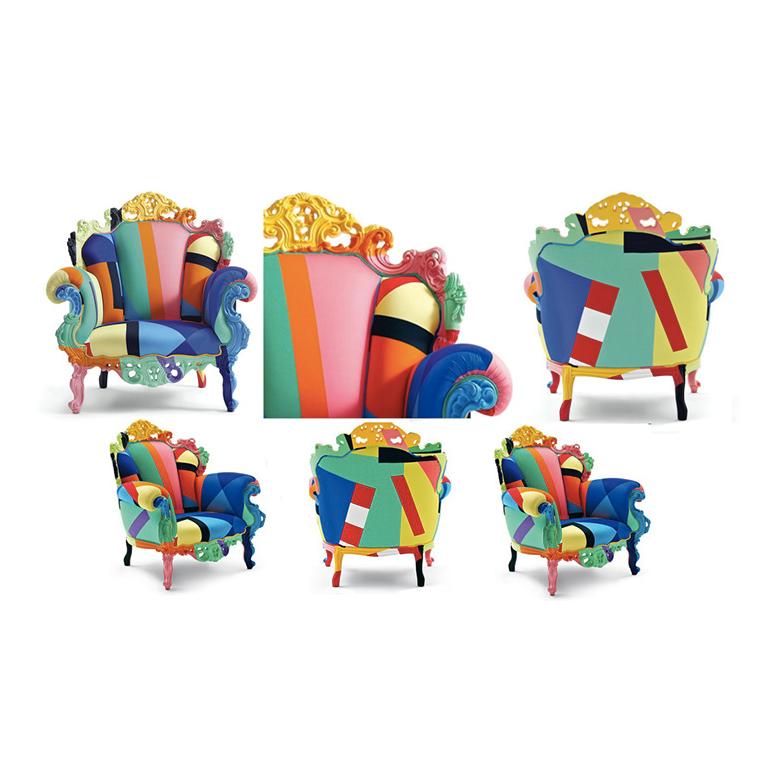 Alessandro Mendini Proust Geometrica Sessel aus mehrfarbigem Stoff, Cappellini (Moderne) im Angebot