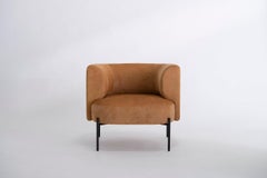 Capper Lounge Chair con base in metallo di Phase Design, 'Nero o bianco', Pelle