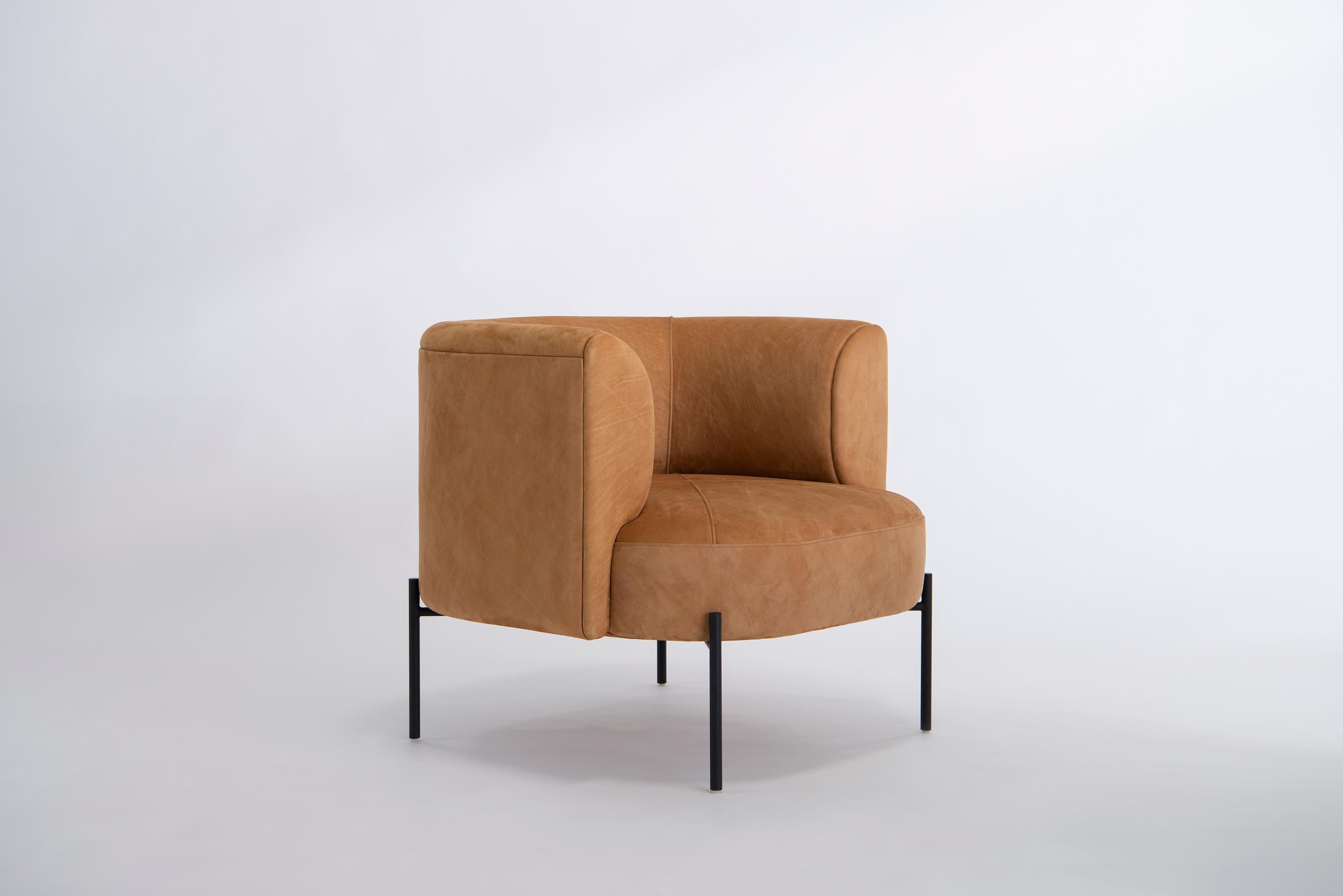 Modern Capper Lounge Chair With Metal Base by Phase Design