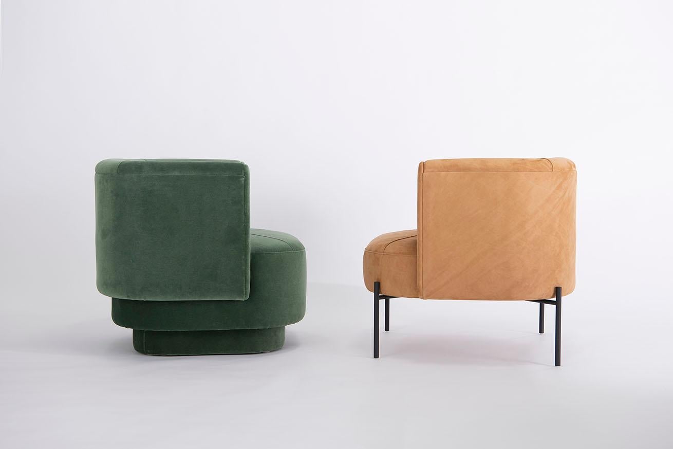 Silla Capper con base tapizada de Phase Design Cuero en venta
