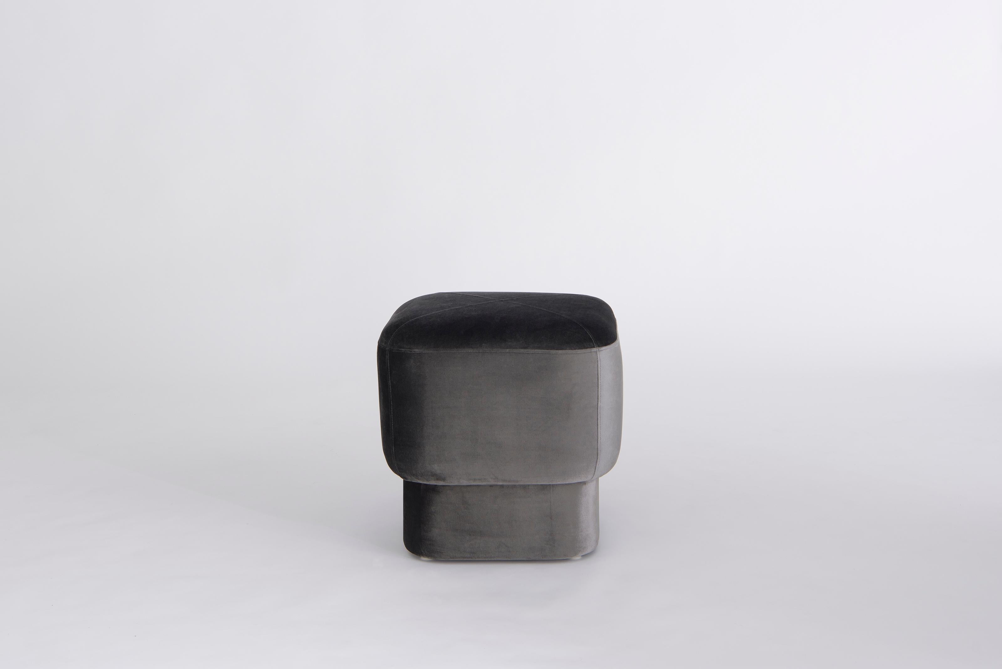 Capper Low Stool by Phase Design
Dimensions: D 45,7 x W 45,7 x H 45,7 cm. 
Materials: Upholstery.

Wood construction with upholstered body. Upholstery may be sourced in Customer Own Material (COM), Customer Own Leather (COL), or in Phase Design's