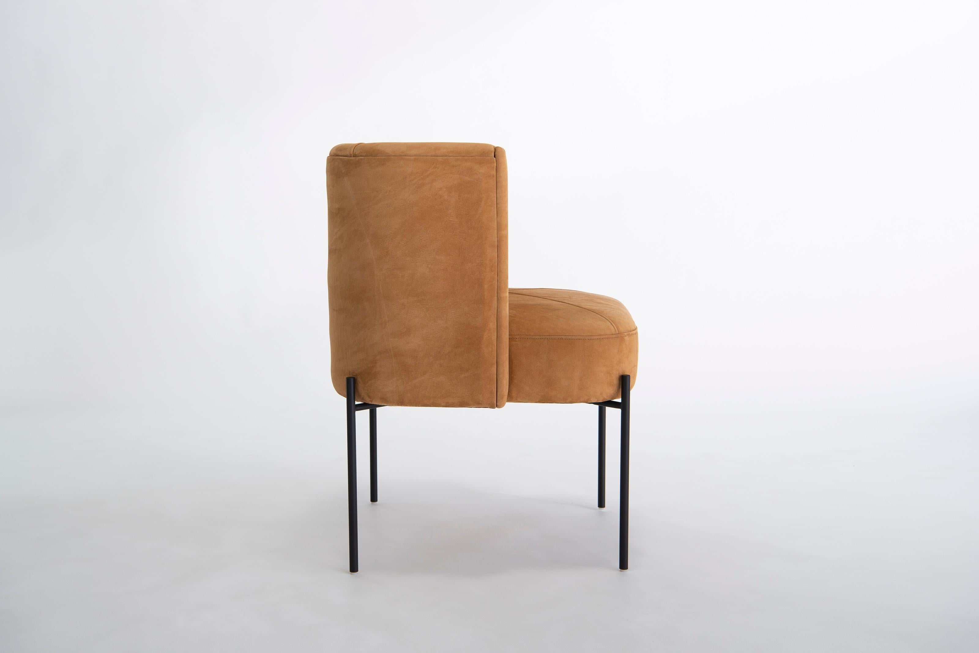 Modern Capper Side Chair With Metal Base by Phase Design