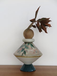 Capperidicasa Italian Ceramic Wood Contemporary Sculpture Flower Vase "iTotem"