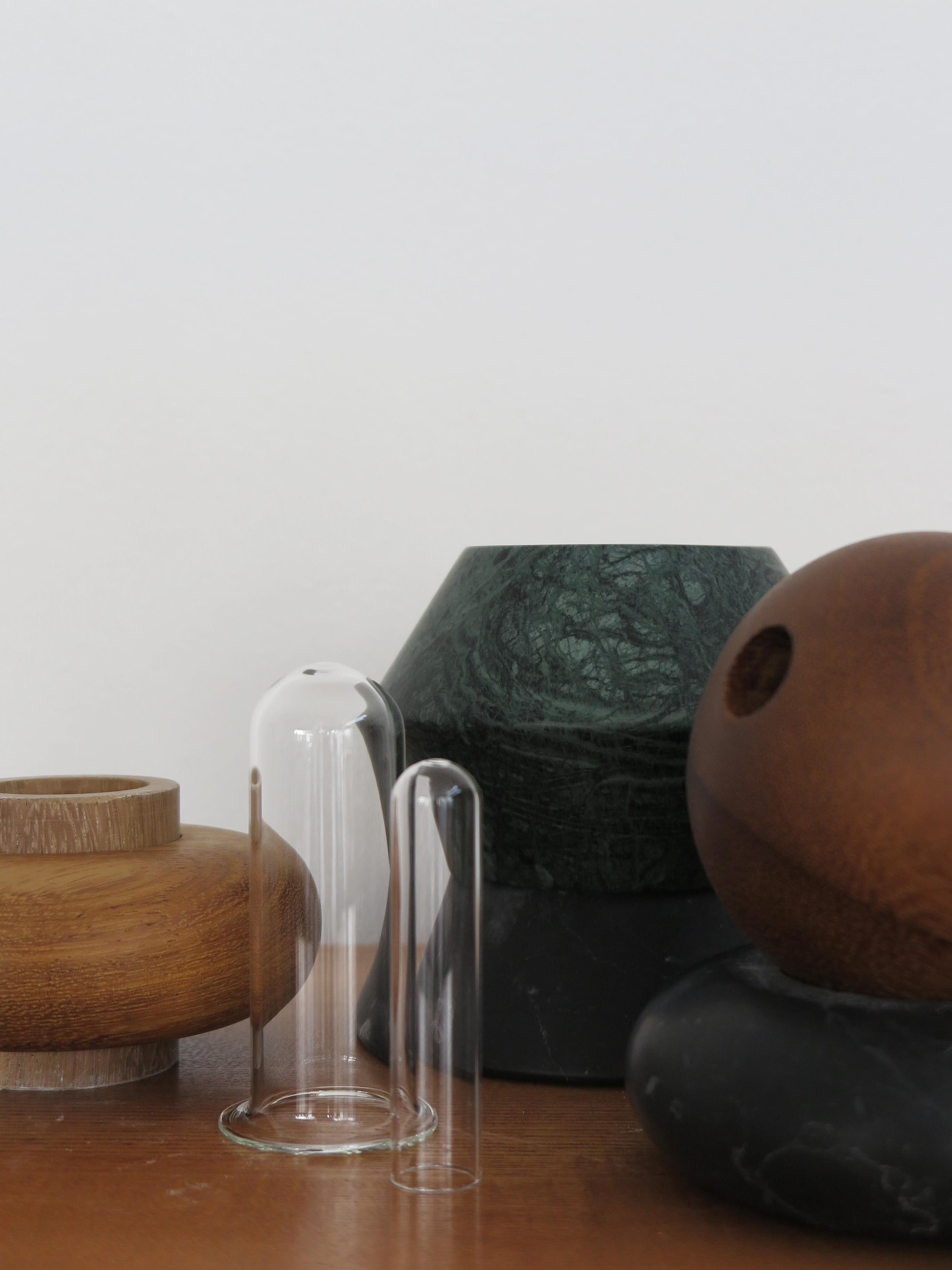 Capperidicasa iTotem Italian Marble and Wood Contemporary Sculpture Flower Vase en vente 1