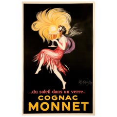 Cappiello, Original Alcohol Poster, Cognac Monnet, Salamander, Liquor, Sun, 1927