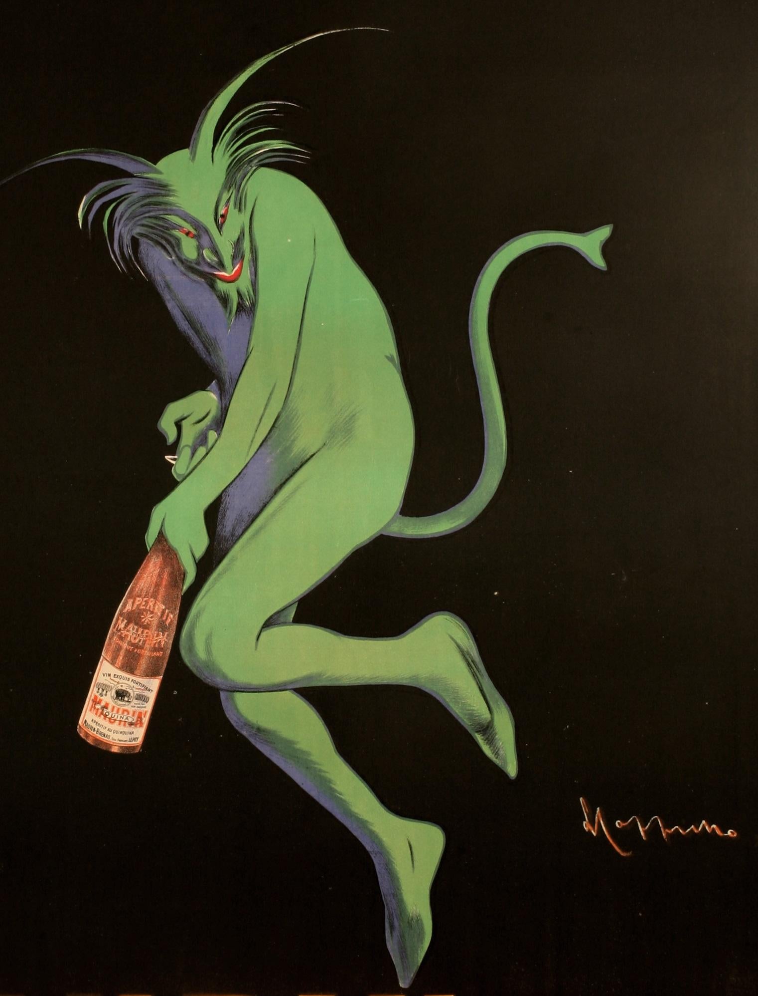 Original Vintage Alcohol Poster for Maurin Quina dating from 1906 by Leonetto Cappiello.

Artist: Leonetto Cappiello 
Title: Maurin Quina - Le Puy - France
Date: 1906 
Size: 44.9 x 60.6 in / 114 x 154 cm
Printer : Imp. P. Vercasson & Cie., 43. rue