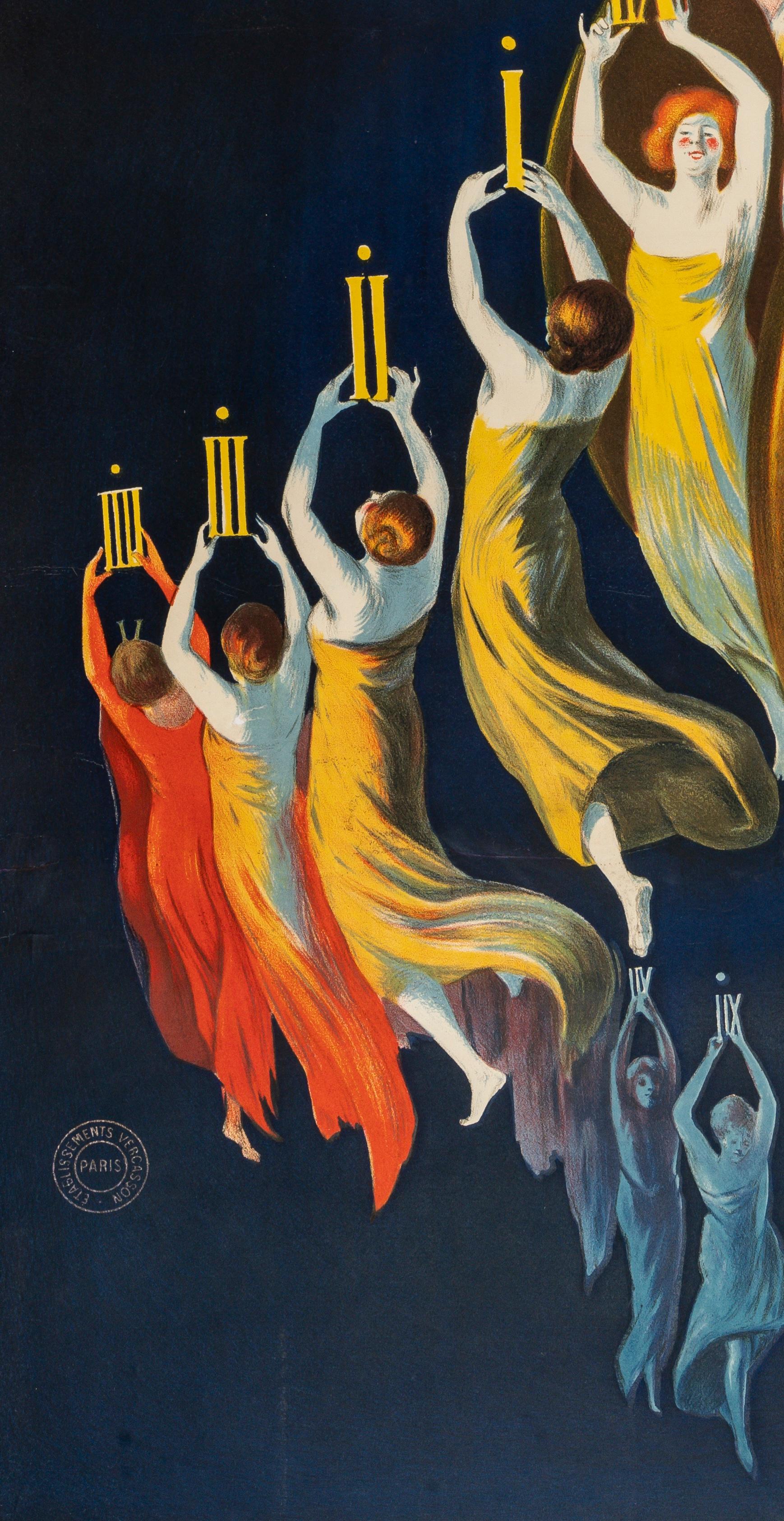 Cappiello, Poster originale, Elezioni, Orologio da tasca, Orologio, Cronometro Tempo 1922 In condizioni buone in vendita a SAINT-OUEN-SUR-SEINE, FR