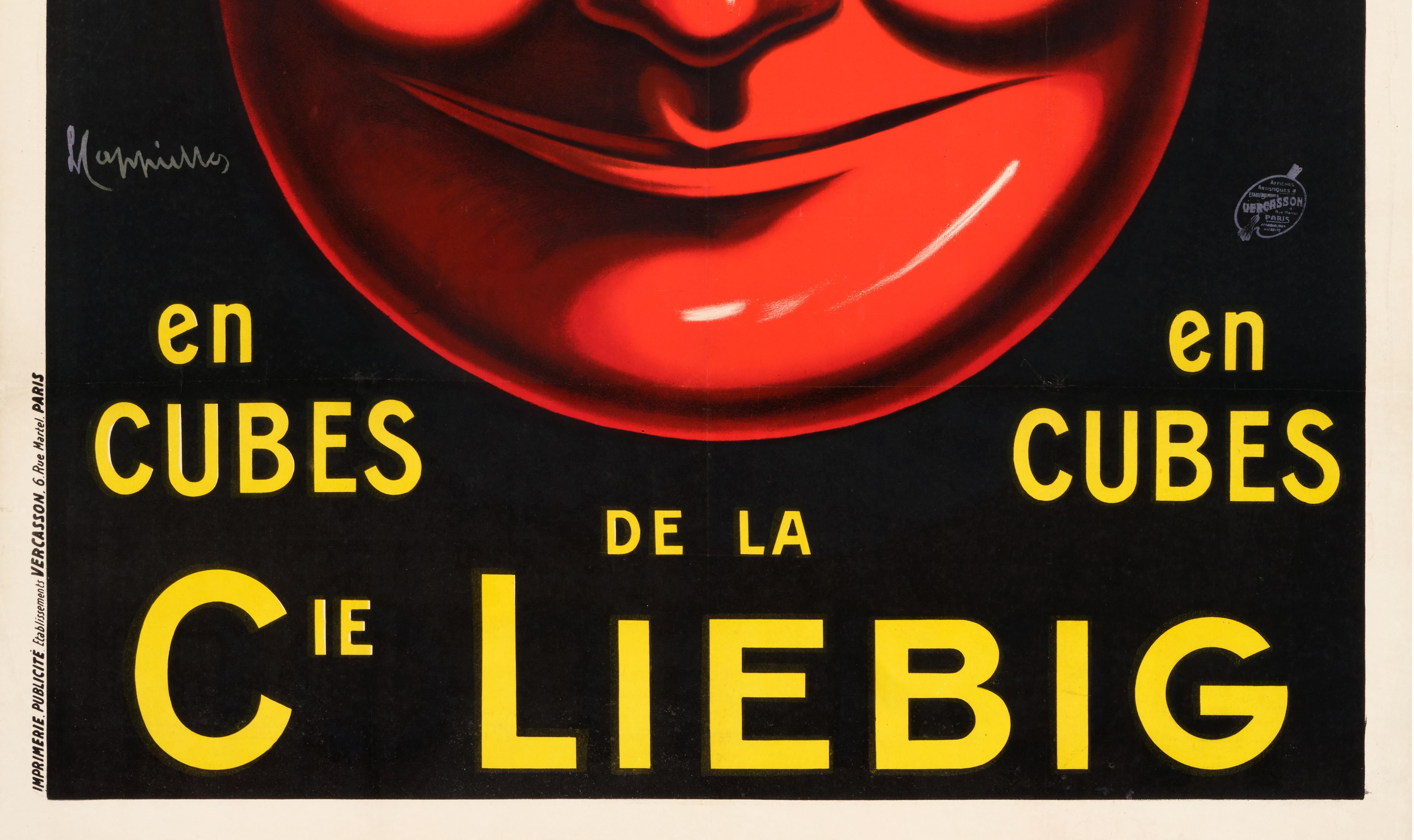 Cappiello, Original-Vintage-Poster, OXO, Würfelbroth Liebig, Fleisch- und Fleischwaren, 1911 (Französisch) im Angebot