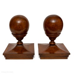 Capping Finial Newel Post Staircase Pair Oak Cup & Cover Ball 33cm 13" high