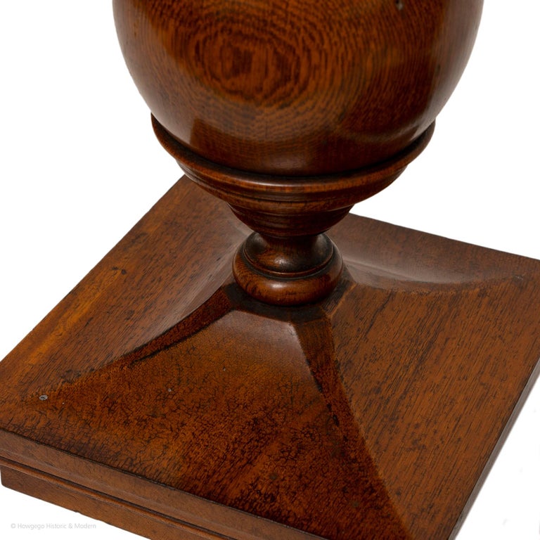 Capping Finial Newel Post Staircase Pair Oak Cup and Cover Ball 33cm 13