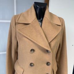 Donna Karan Coat in Wool & Cashmere Caramel Structured Elegance 2000s
