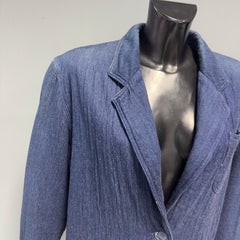 Krizia Jeans Mantel aus blauem Baumwoll-Denim, Ende der 1990er Jahre neu