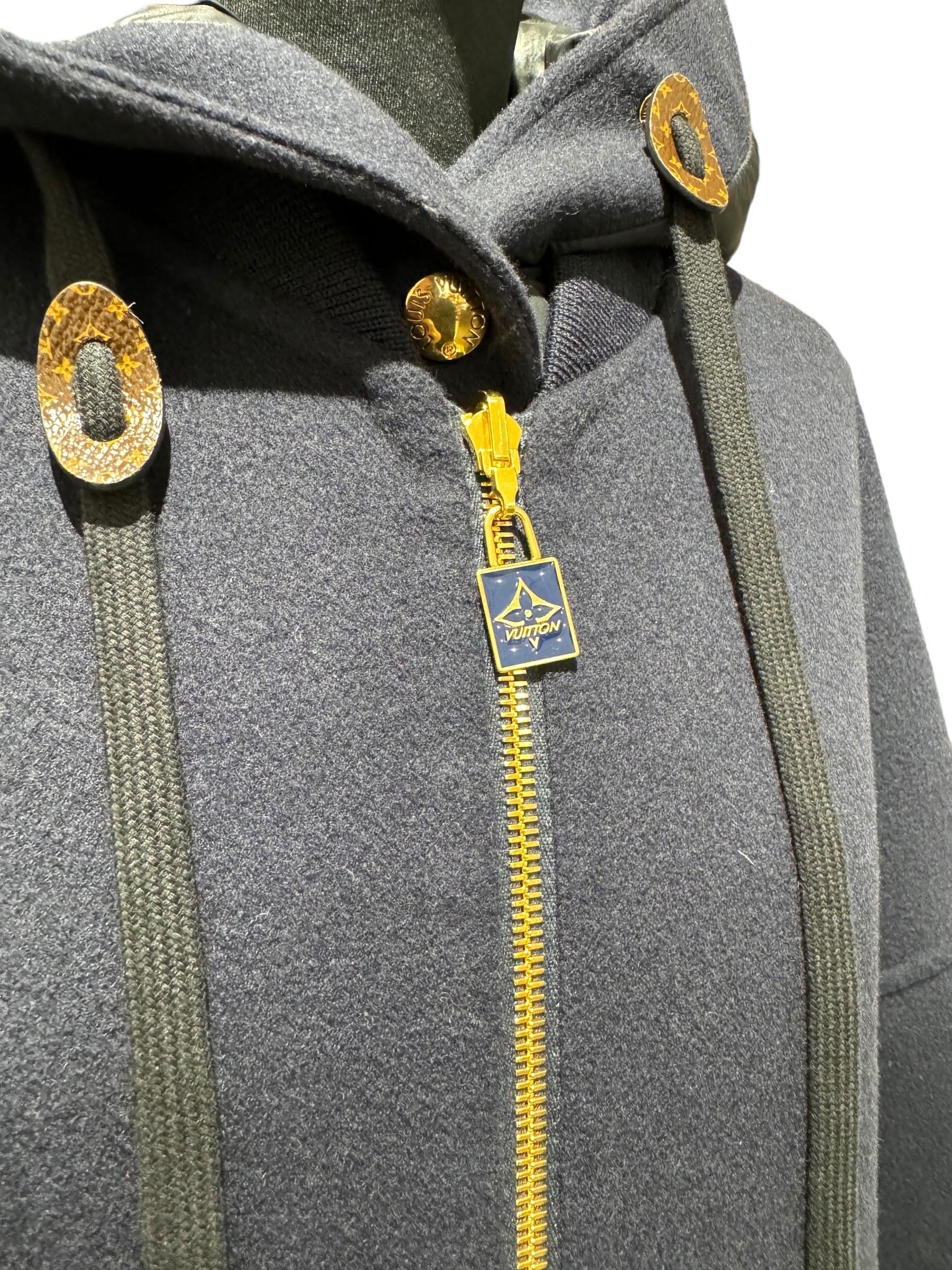 Cappotto Louis Vuitton Reversibile Monogram Jacquard Blu For Sale 6
