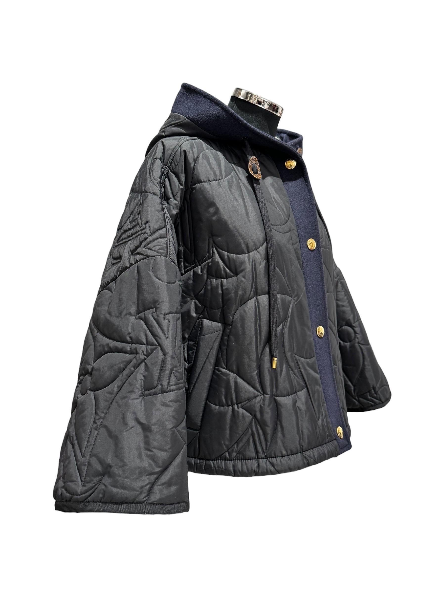 Cappotto Louis Vuitton Reversibile Monogram Jacquard Blu 5