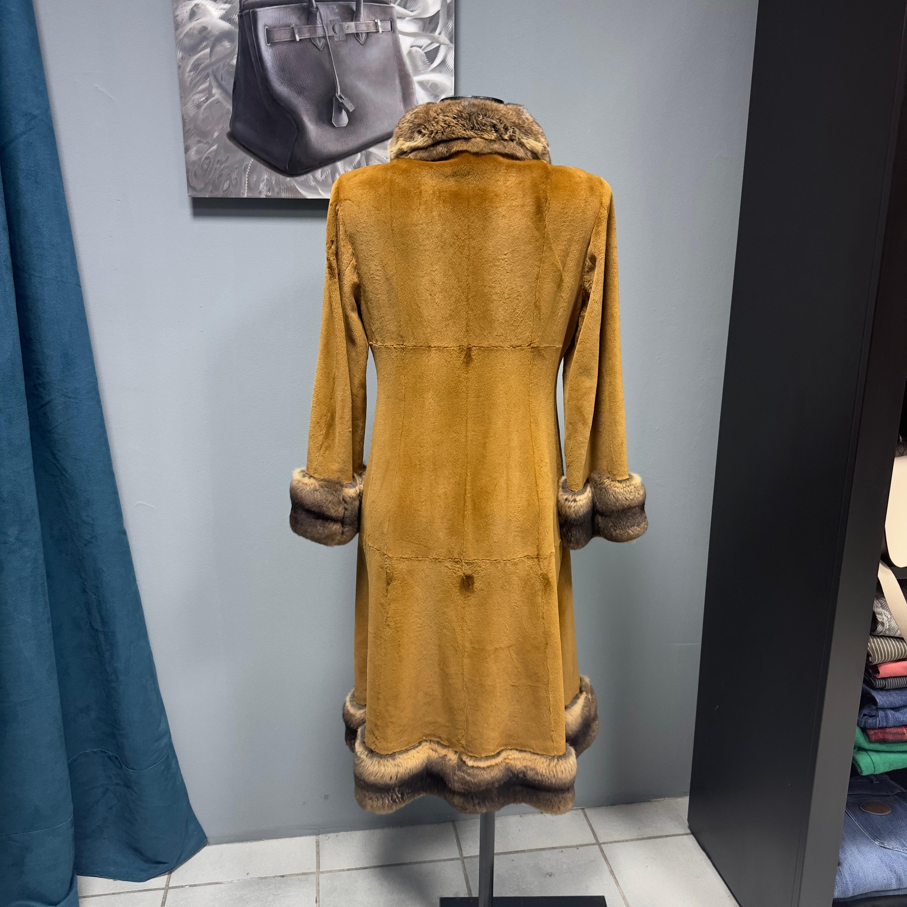 Abrigo reversible de visón y chinchilla Brown en venta
