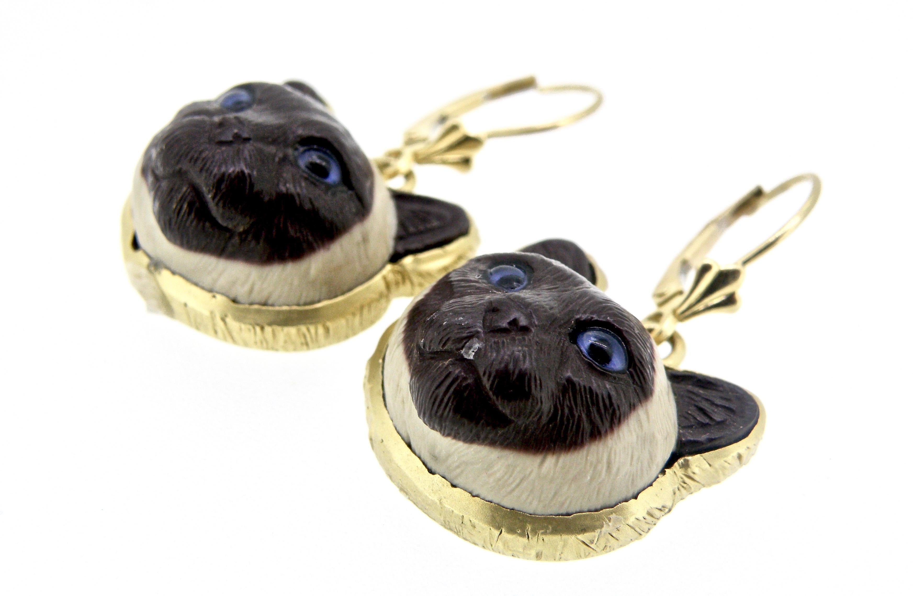 gold cat earrings