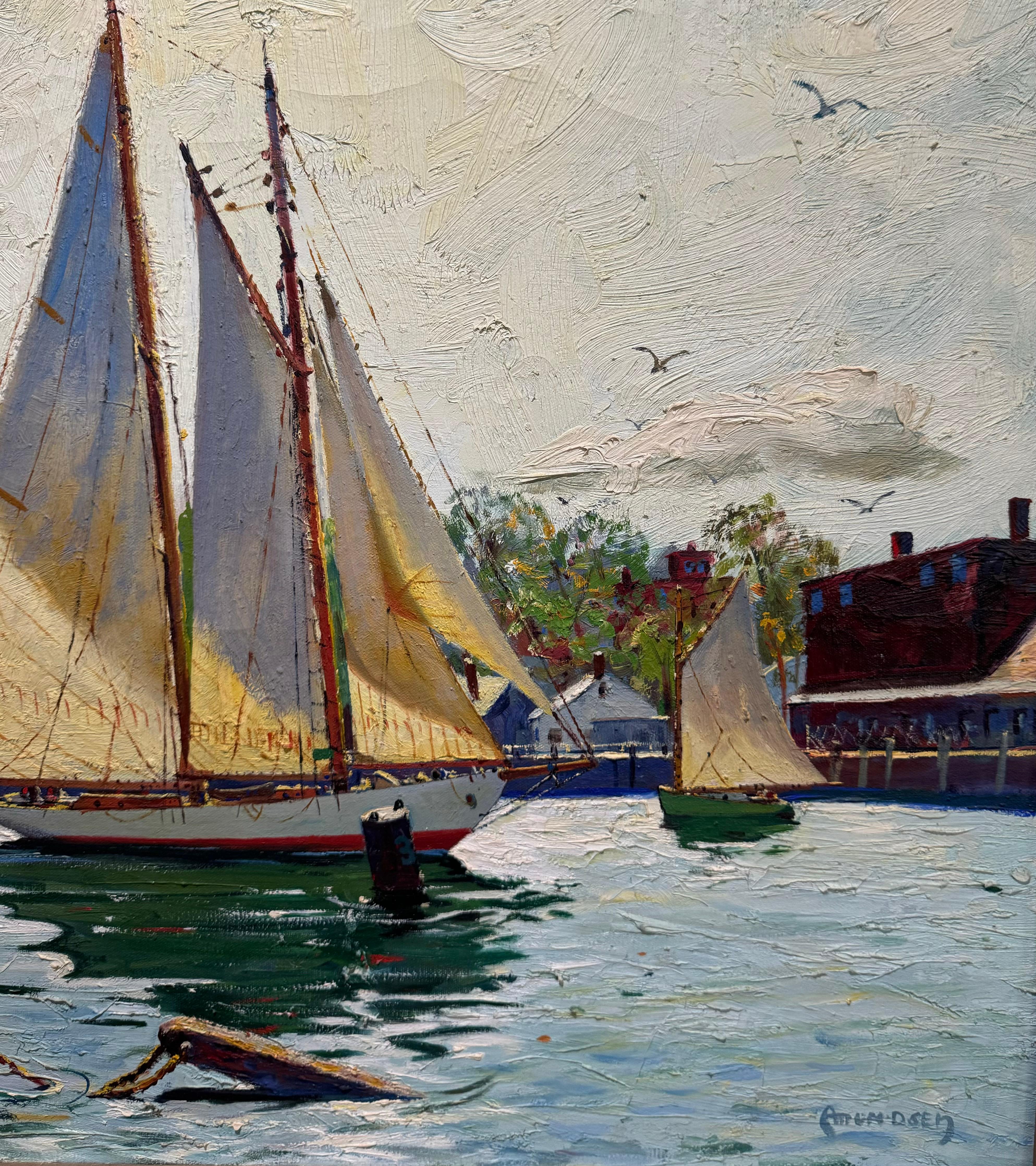 C. Hjalmar Amundsen (1911 - 2001) è stato un pittore americano noto soprattutto per le sue Scene di Gloucester.  An He dipinse in tutte le zone del New England.

Ecco uno straordinario dipinto realizzato da Cappy.  Una delle migliori pennellate e