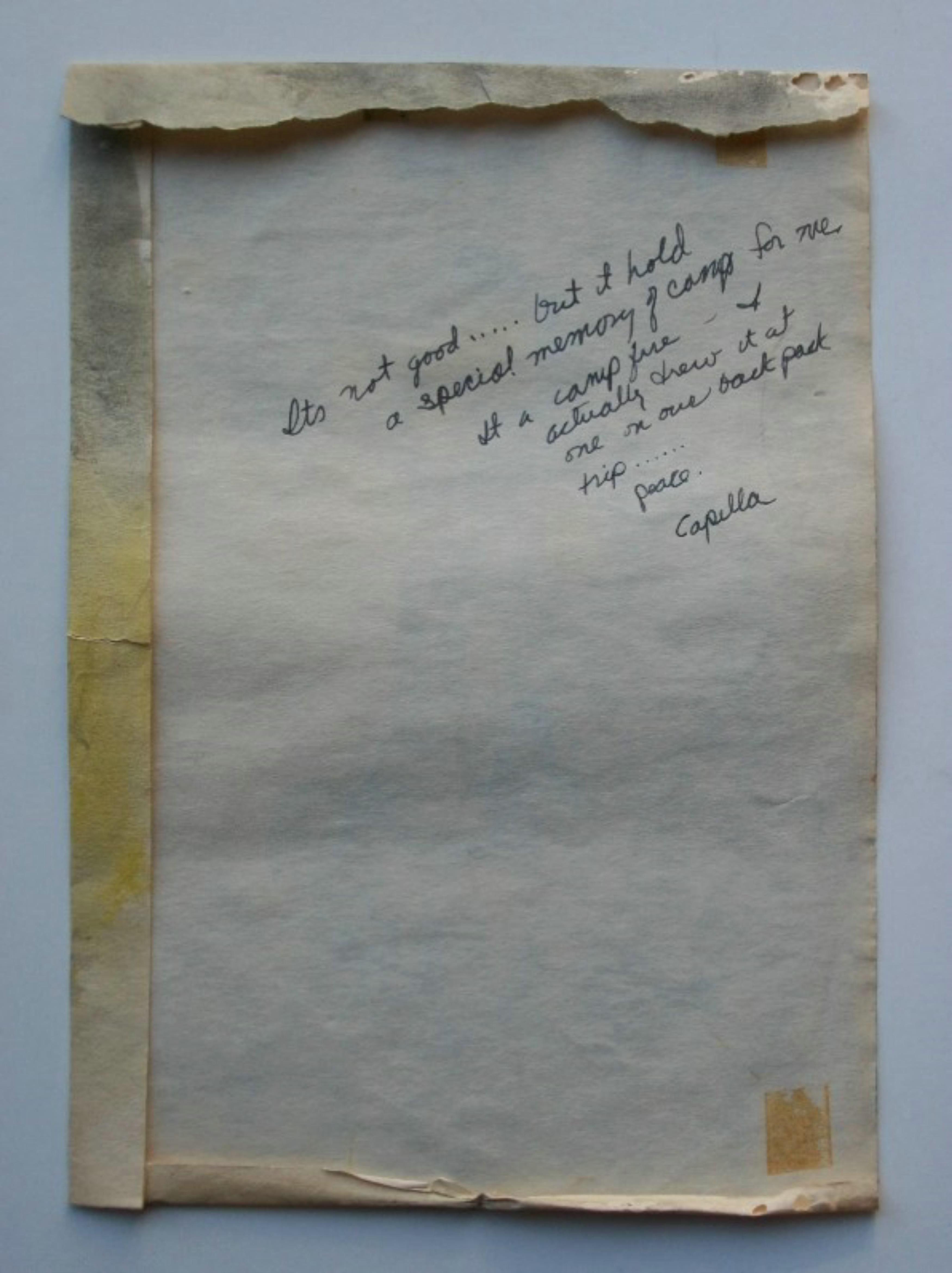 CAPPY - 'Lagerfeuer' - Vintage Aquarell - Signiert - Mitte 20. im Zustand „Gut“ im Angebot in Chatham, ON