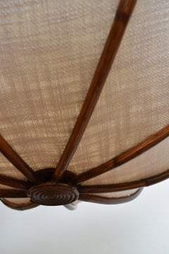 Lámpara colgante «Caprarola» de 90 cm, de ratán y tela.