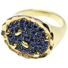 Capri 18 karat yellow gold and sapphire cocktail ring