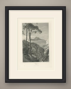 Capri, Golfo di Napoli, antica incisione su acciaio tratta da un’opera di H. Fenn, 1878 circa
