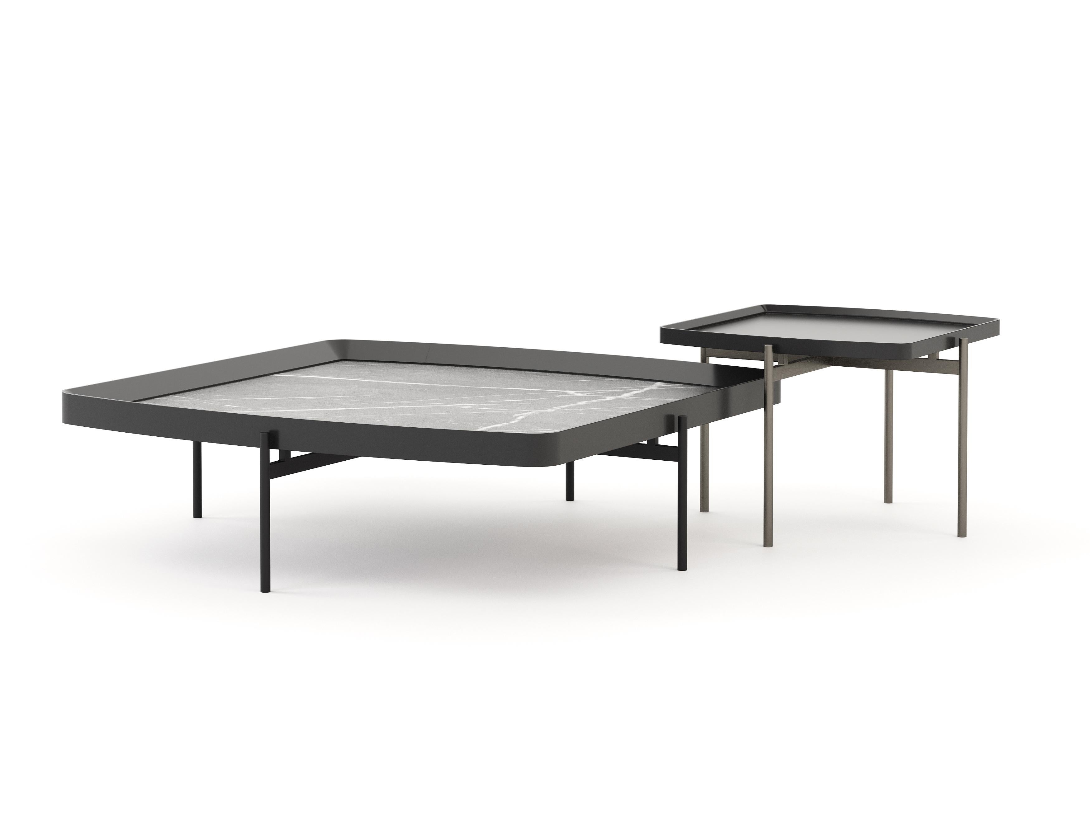 Iron Modern Capri Coffee Tables made with iron and ceramic, Handmade by Stylish Club For Sale