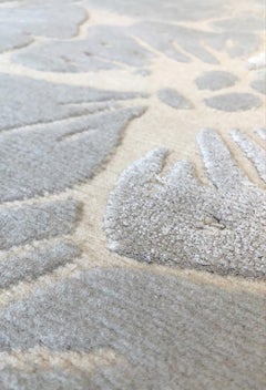 "Capri" Contemporary Odd Shape Rug in Himalayan Wool & Silk