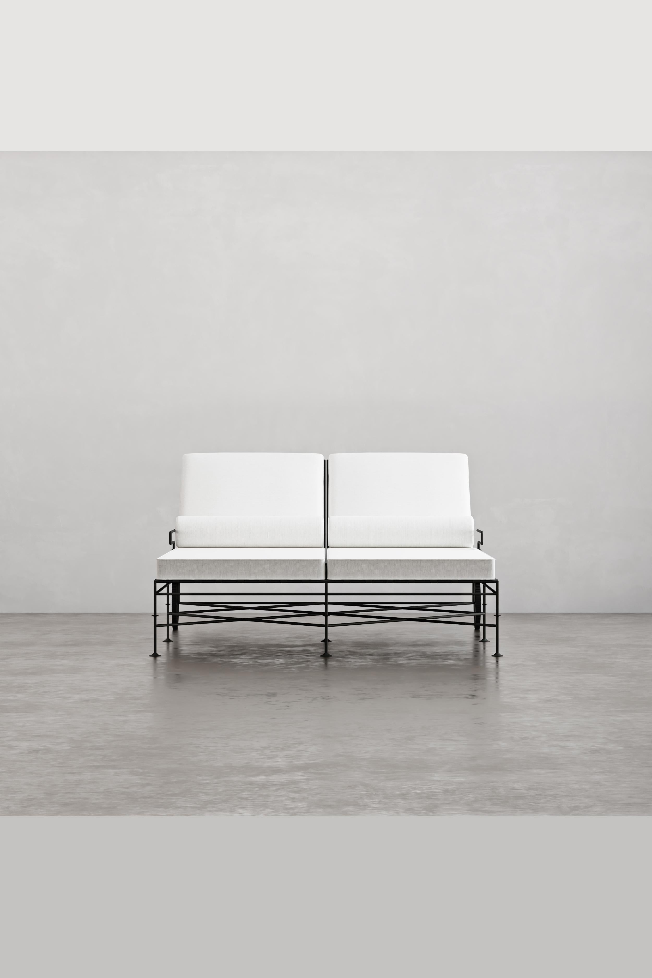 Every piece is designed by siblings Matt Swilley and Alex Brewster and handmade from solid 316 marine-grade stainless steel — the same material used on yachts. No tubing, no shortcuts, with 30 hours of handwork in each piece. These works are built