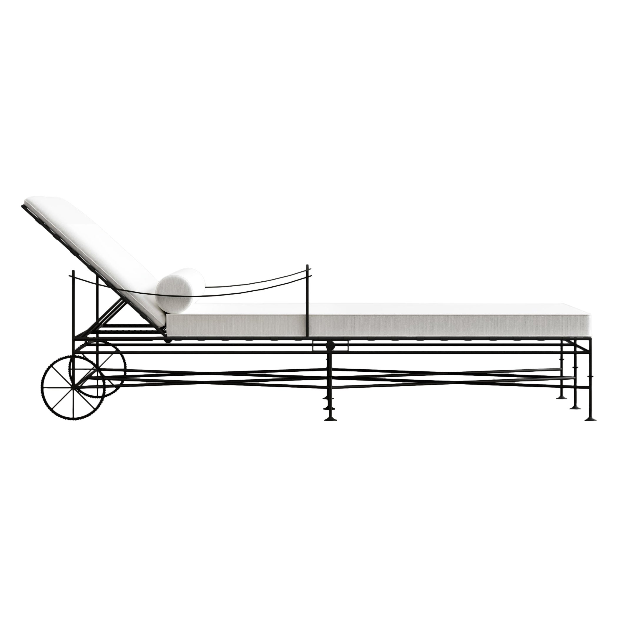 Chaise longue double Capri avec accoudoirs