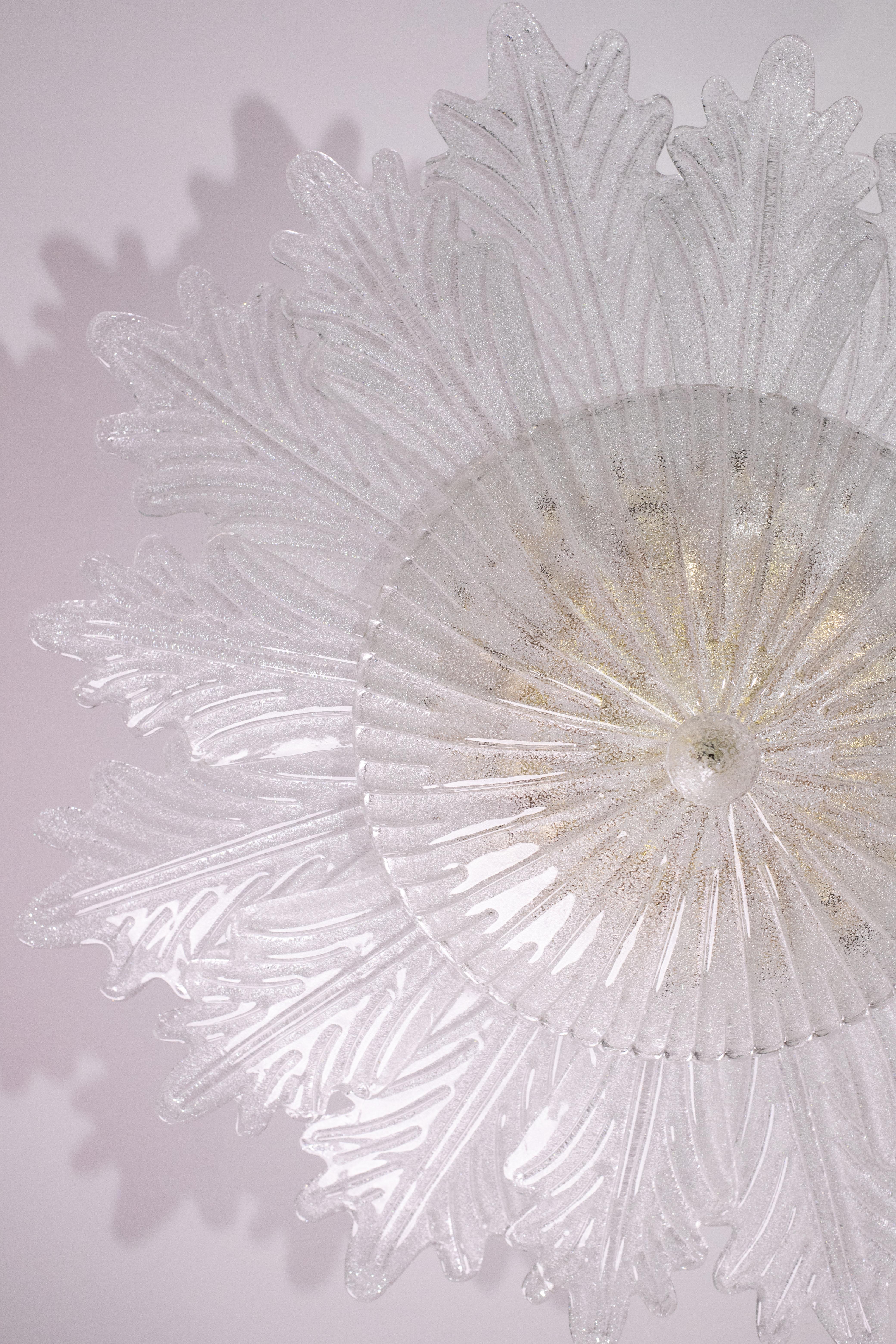 Capri, Extra Large Big Size Vintage Murano Trasparent Glass Ceiling Light 5