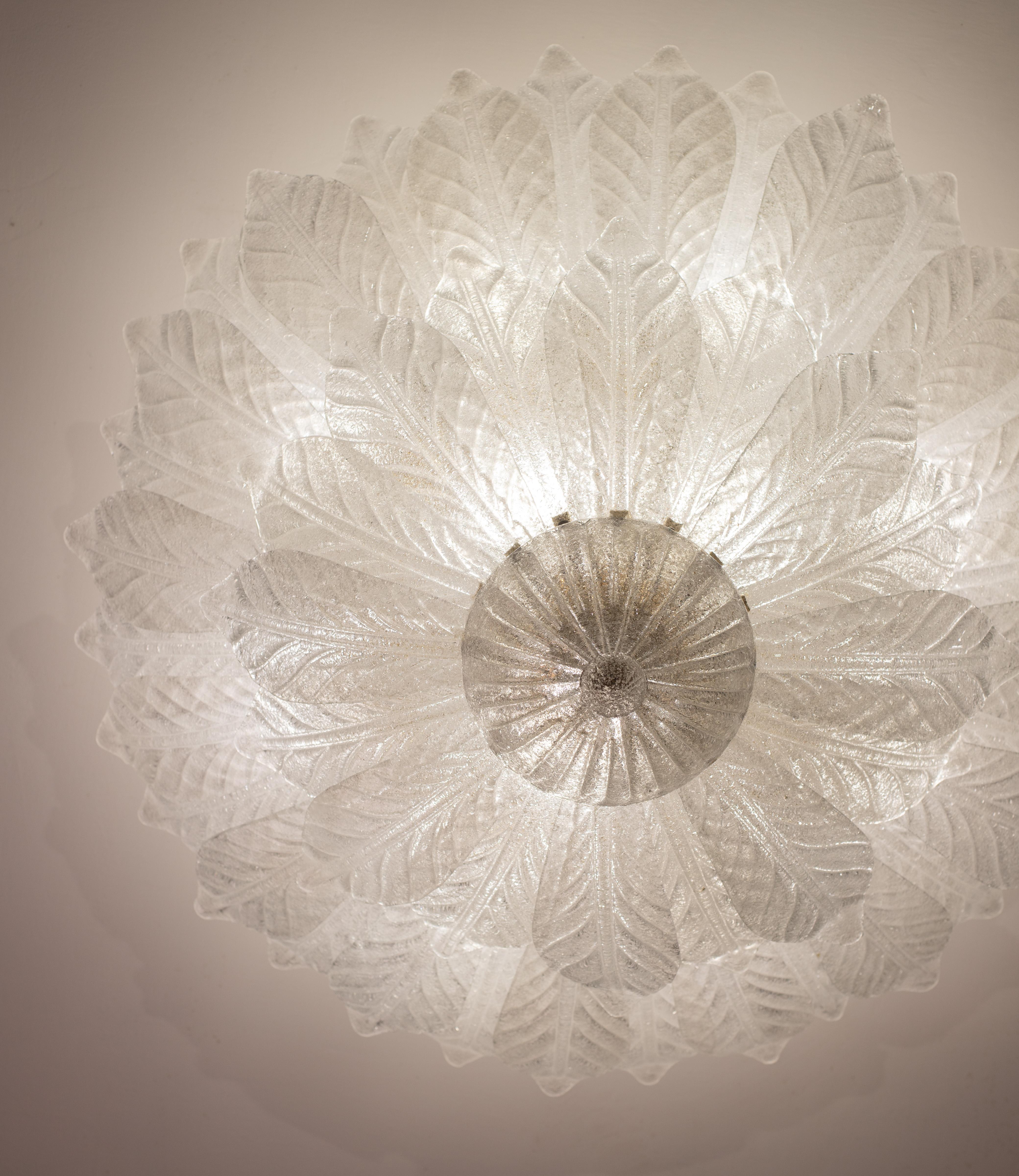 Capri, Extra Large Big Size Vintage Murano Trasparent Glass Ceiling Light 4